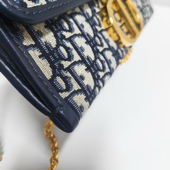 Dior Blue Oblique Canvas 30 Montaigne Chain Pouch - Picture 7 of 11